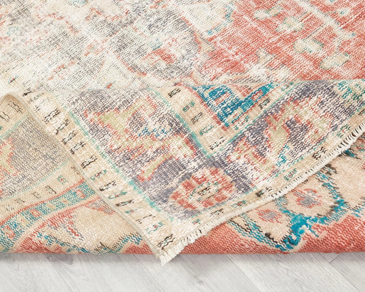 Red Turkish Oushak Rug 8' 2" x 5' 7" Hand-Knotted | No. VR20548