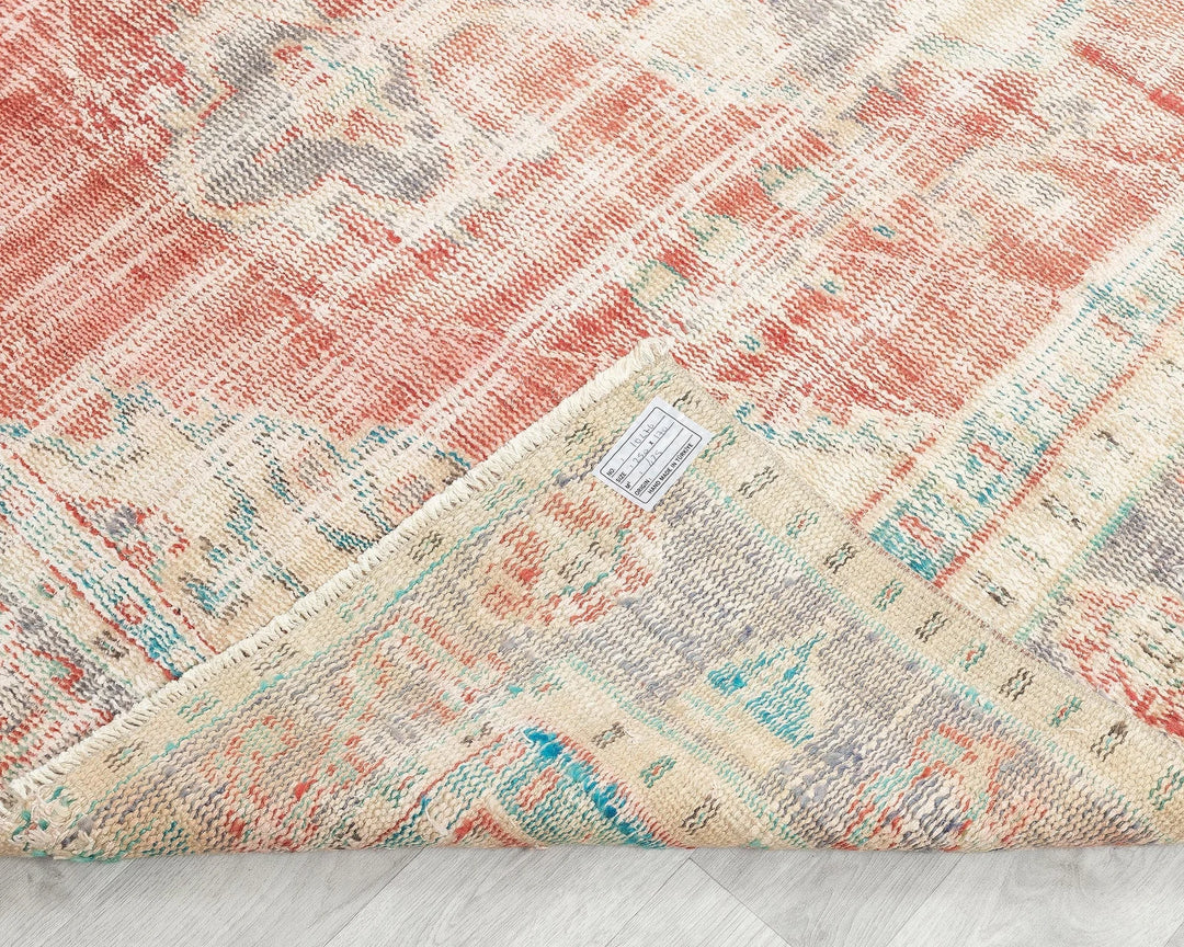 Red Turkish Oushak Rug 8' 2" x 5' 7" Hand-Knotted | No. VR20548