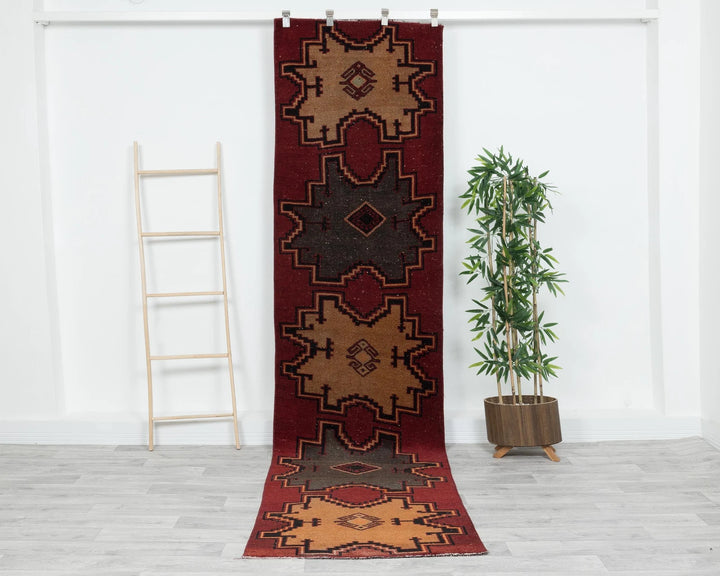 Multicolor Turkish Oushak Rug 10' 8" x 2' 10" Hand-Knotted | No. VR20554