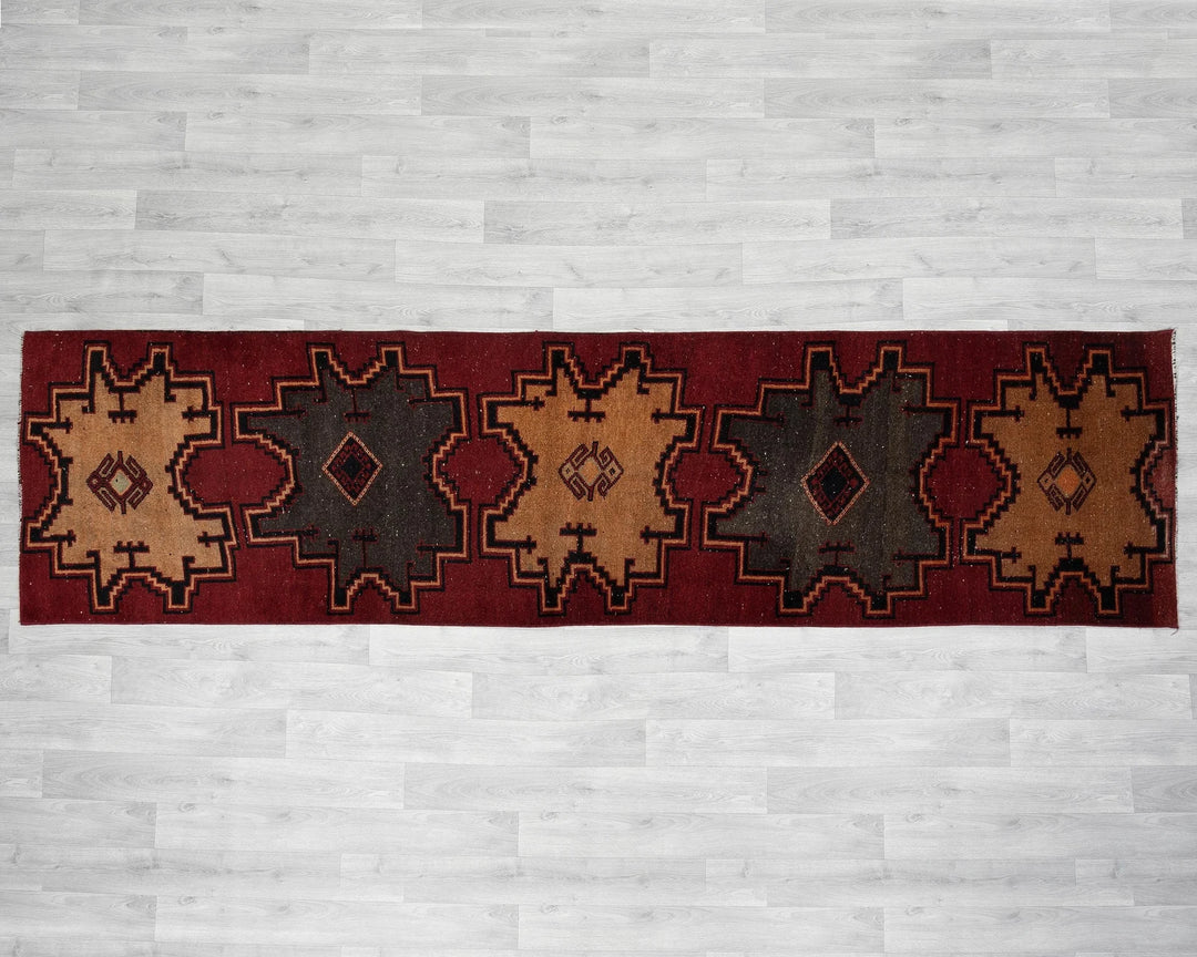 Multicolor Turkish Oushak Rug 10' 8" x 2' 10" Hand-Knotted | No. VR20554