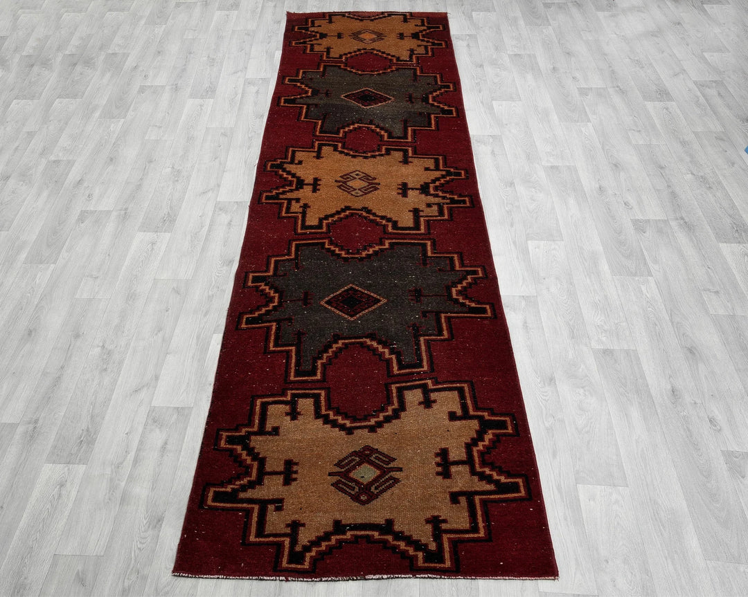 Multicolor Turkish Oushak Rug 10' 8" x 2' 10" Hand-Knotted | No. VR20554