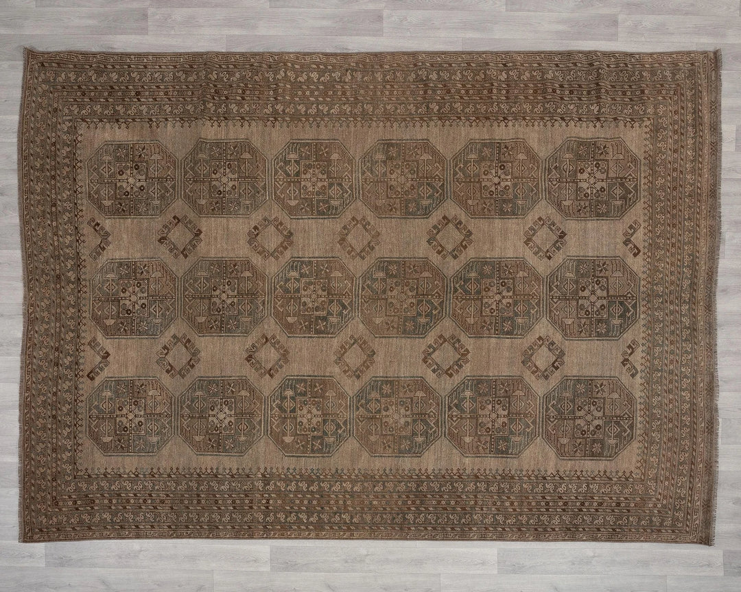 Brown Turkish Oushak Rug 7' 7" x 10' Hand-Knotted | No. VR20579