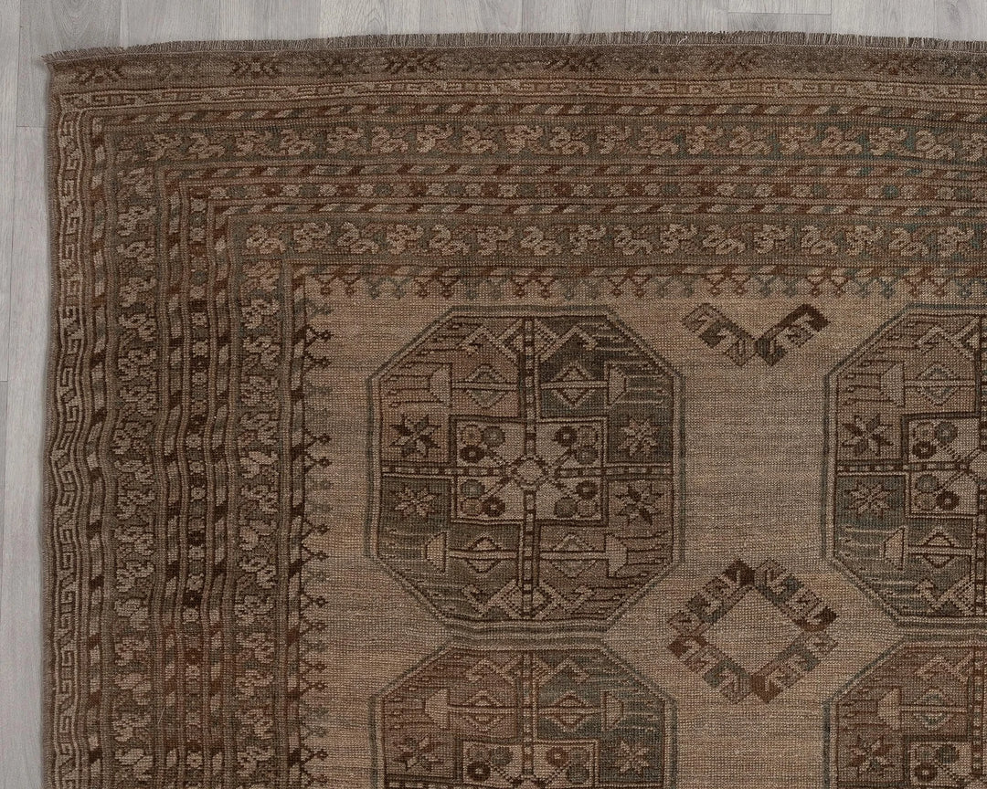 Brown Turkish Oushak Rug 7' 7" x 10' Hand-Knotted | No. VR20579