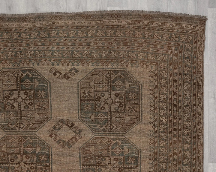Brown Turkish Oushak Rug 7' 7" x 10' Hand-Knotted | No. VR20579