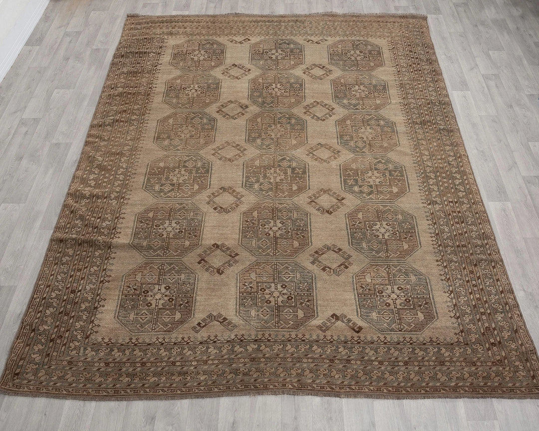 Brown Turkish Oushak Rug 7' 7" x 10' Hand-Knotted | No. VR20579