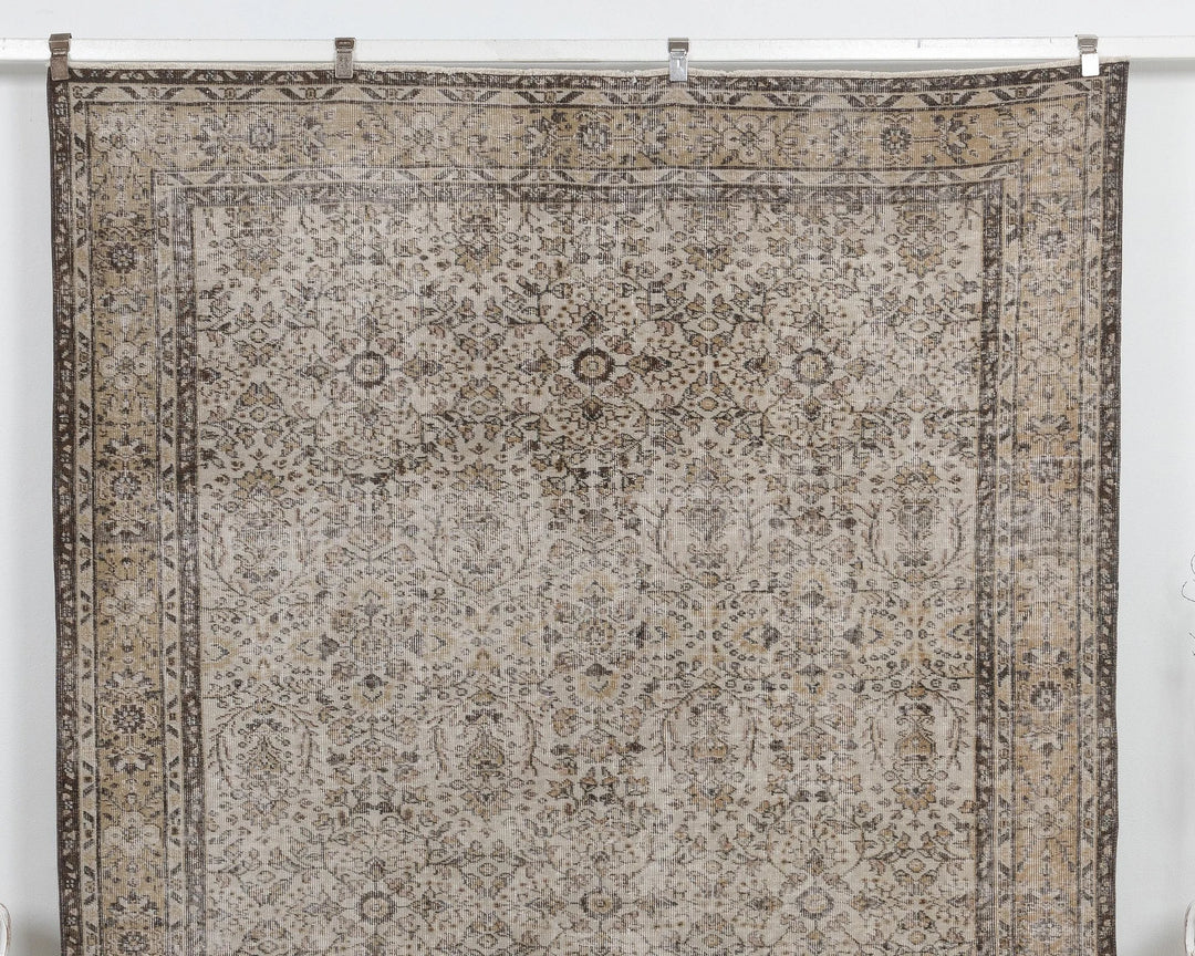 Beige Turkish Oushak Rug 6'11" x 9'8" Hand-Knotted | No. VR20701