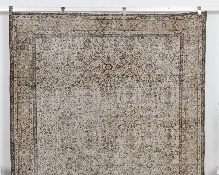 Beige Turkish Oushak Rug 6'11" x 9'8" Hand-Knotted | No. VR20701