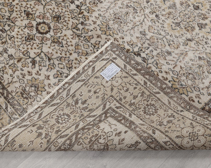 Beige Turkish Oushak Rug 6'11" x 9'8" Hand-Knotted | No. VR20701
