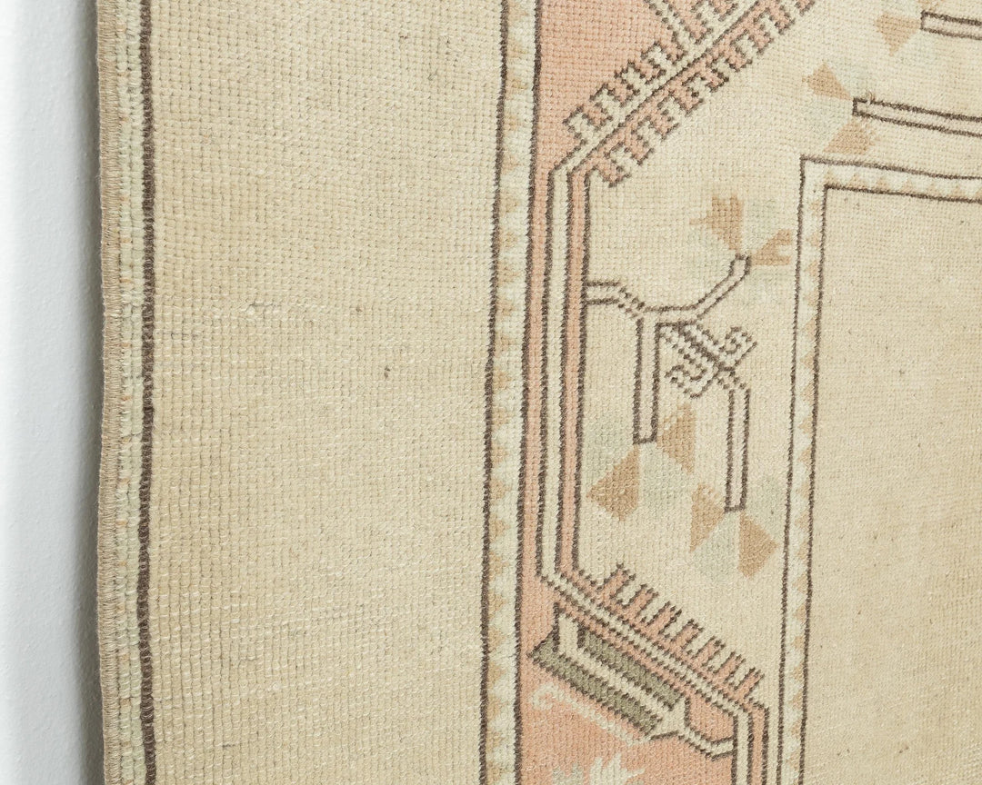 Beige Turkish Oushak Rug 3'8" x 6'7" Hand-Knotted | No. VR20761