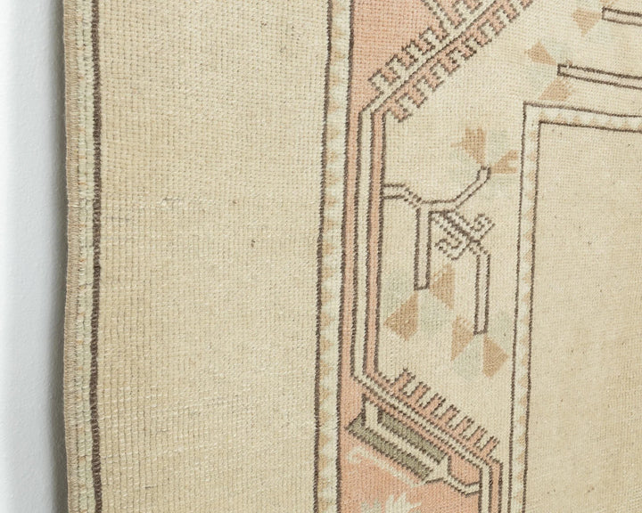Beige Turkish Oushak Rug 3'8" x 6'7" Hand-Knotted | No. VR20761