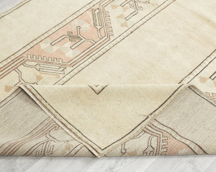 Beige Turkish Oushak Rug 3'8" x 6'7" Hand-Knotted | No. VR20761