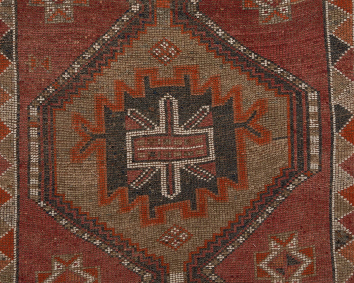 Red Turkish Oushak Rug 3'2" x 9'4" Hand-Knotted | No. VR20877