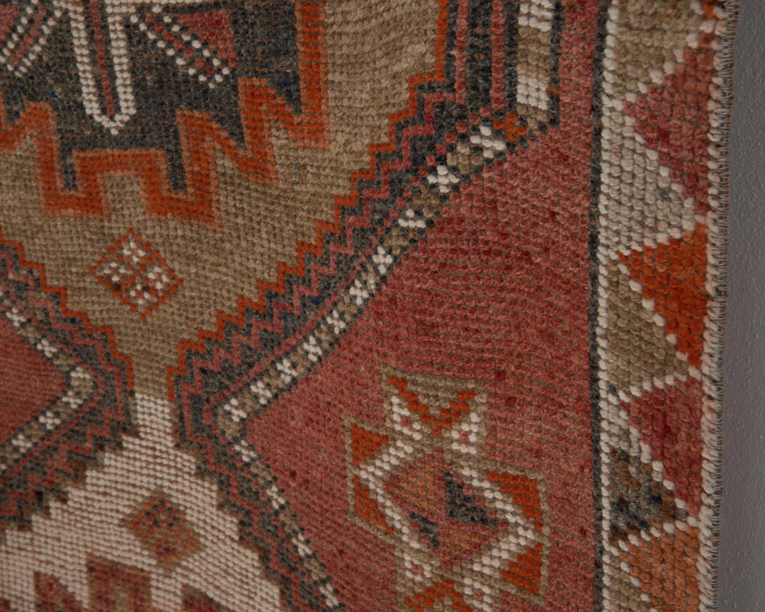 Red Turkish Oushak Rug 3'2" x 9'4" Hand-Knotted | No. VR20877
