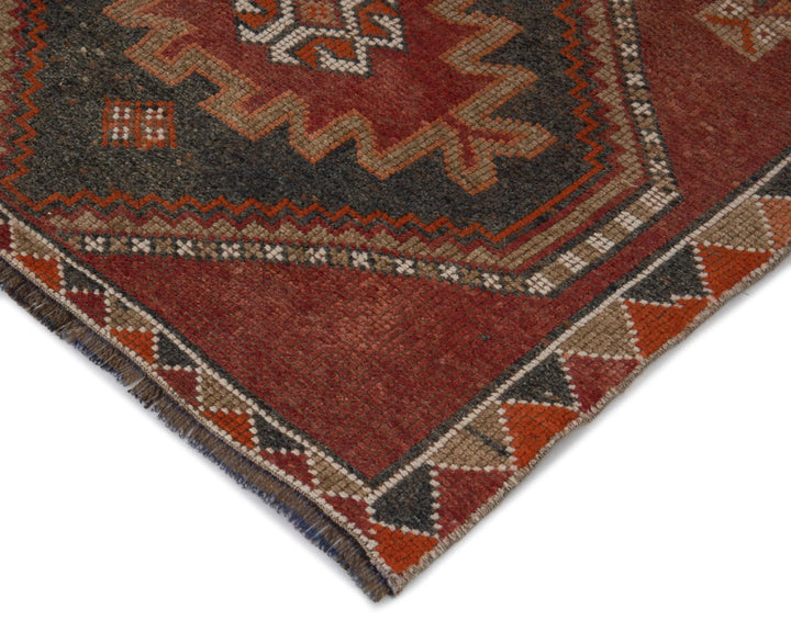 Red Turkish Oushak Rug 3'2" x 9'4" Hand-Knotted | No. VR20877
