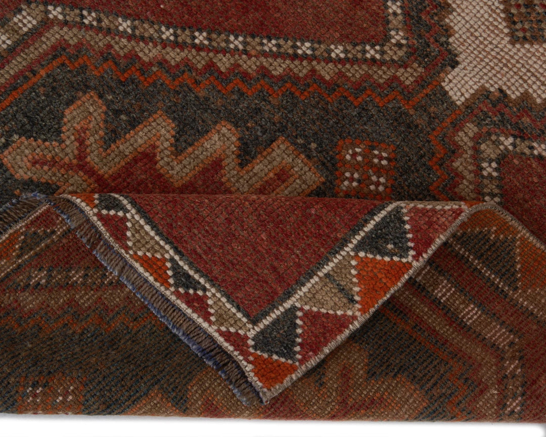 Red Turkish Oushak Rug 3'2" x 9'4" Hand-Knotted | No. VR20877