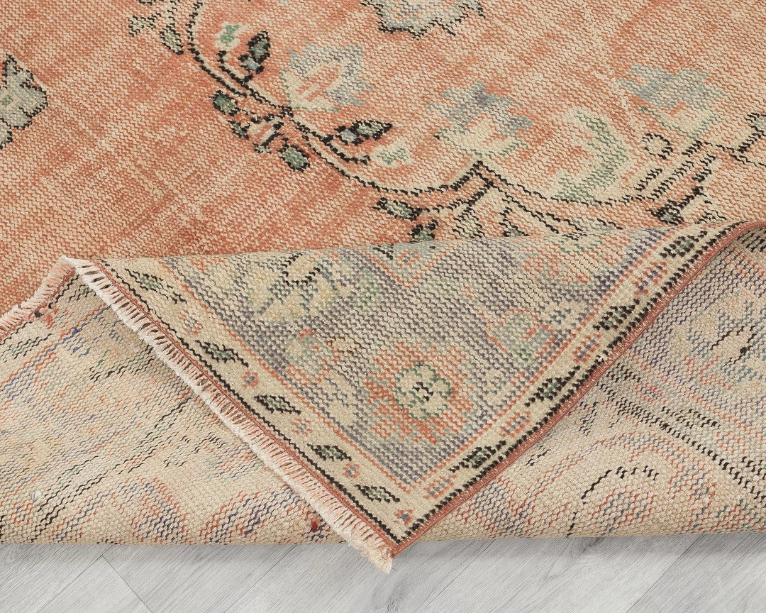 Multicolor Turkish Oushak Rug 5' 11" x 9' 7" Hand-Knotted field