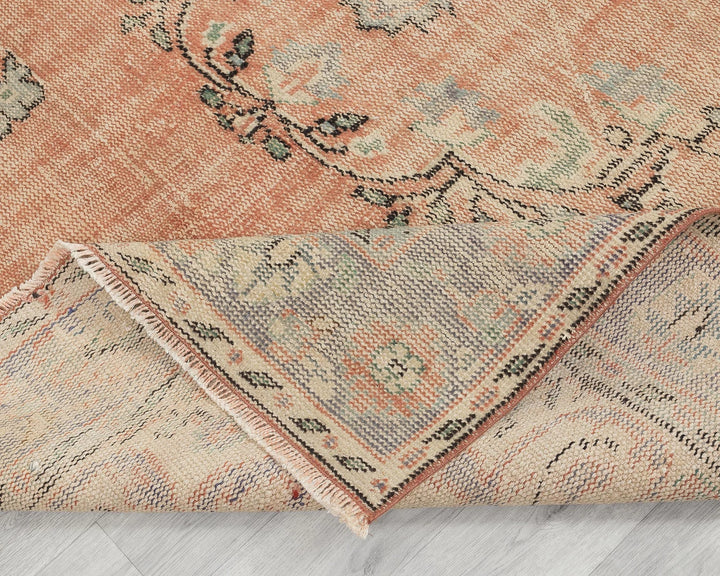 Multicolor Turkish Oushak Rug 5' 11" x 9' 7" Hand-Knotted field