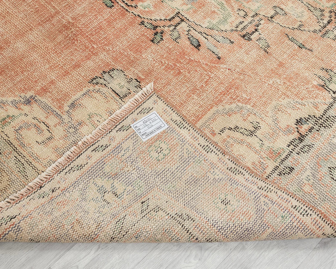 Multicolor Turkish Oushak Rug 5' 11" x 9' 7" Hand-Knotted texture