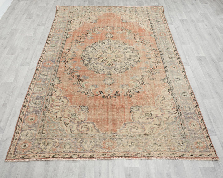 Multicolor Turkish Oushak Rug 5' 11" x 9' 7" Hand-Knotted reverse