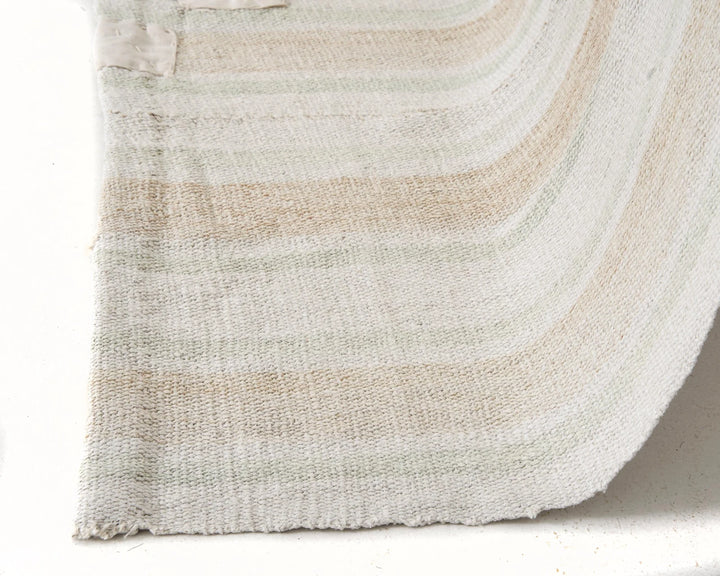 White Turkish Kilim Rug 5' 7" x 7' 1" Flat-Weave | No. VR20975