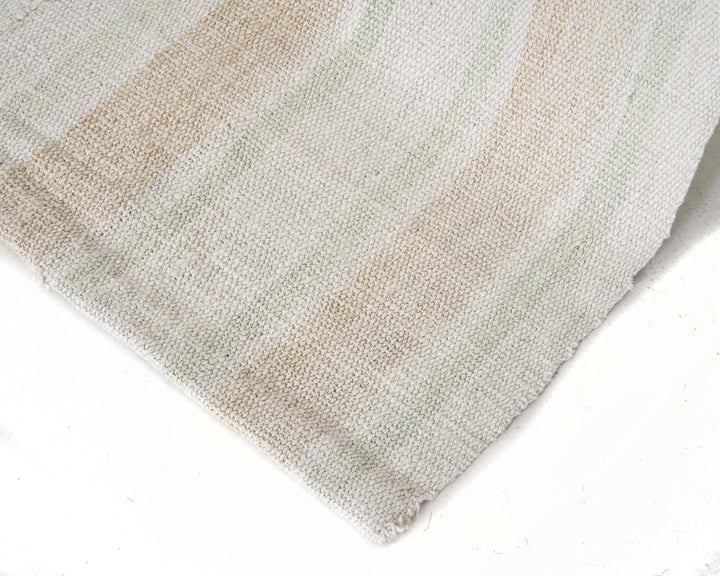 White Turkish Kilim Rug 5' 7" x 7' 1" Flat-Weave | No. VR20975