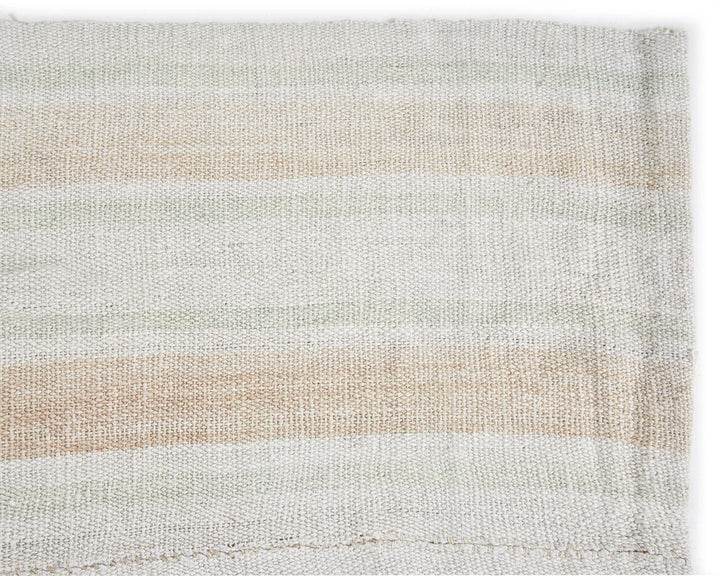 White Turkish Kilim Rug 5' 7" x 7' 1" Flat-Weave | No. VR20975