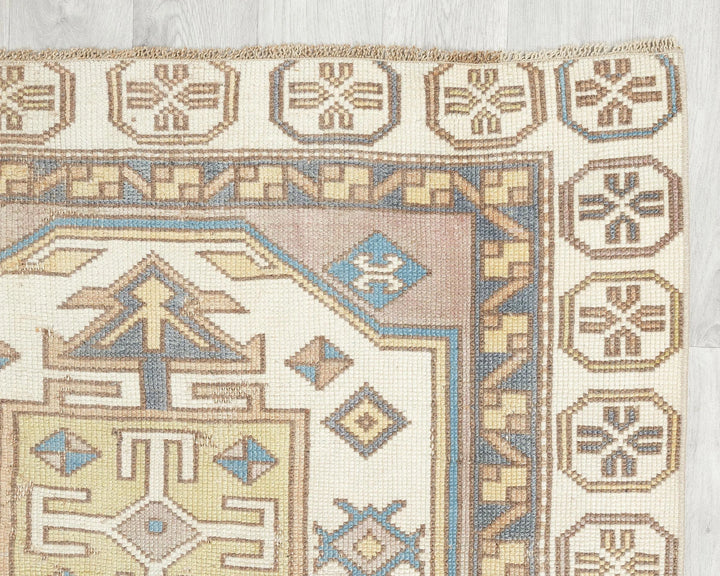Multicolor Turkish Oushak Rug 3'6" x 5'4" Hand-Knotted | No. VR21035