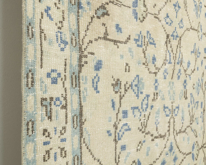 Beige Turkish Oushak Rug 3' 11" x 7' 3" Hand-Knotted | No. VR21117