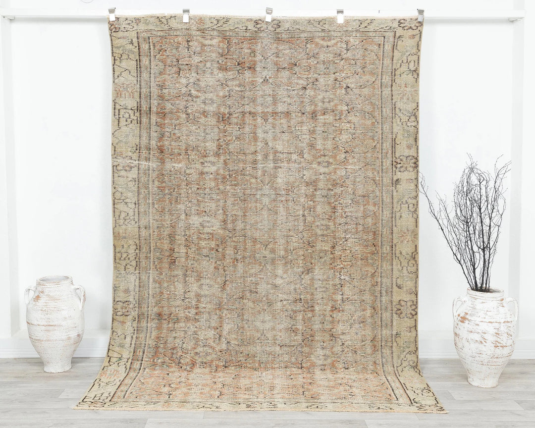 Multicolor Turkish Oushak Rug 5' 11" x 8' 6" Hand-Knotted | No. VR21173