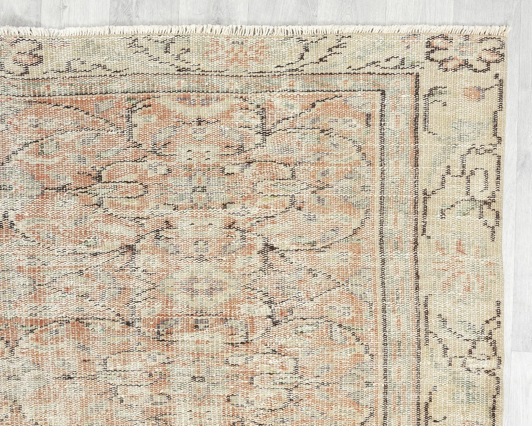 Multicolor Turkish Oushak Rug 5' 11" x 8' 6" Hand-Knotted | No. VR21173