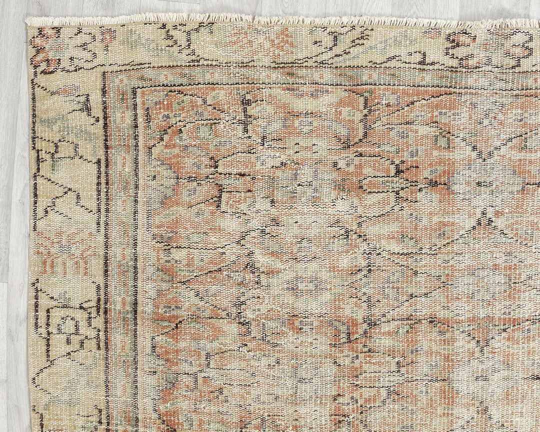 Multicolor Turkish Oushak Rug 5' 11" x 8' 6" Hand-Knotted | No. VR21173