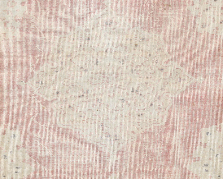 Pink Turkish Oushak Rug 12' 2" x 2' 11" Hand-Knotted | No. VR21296