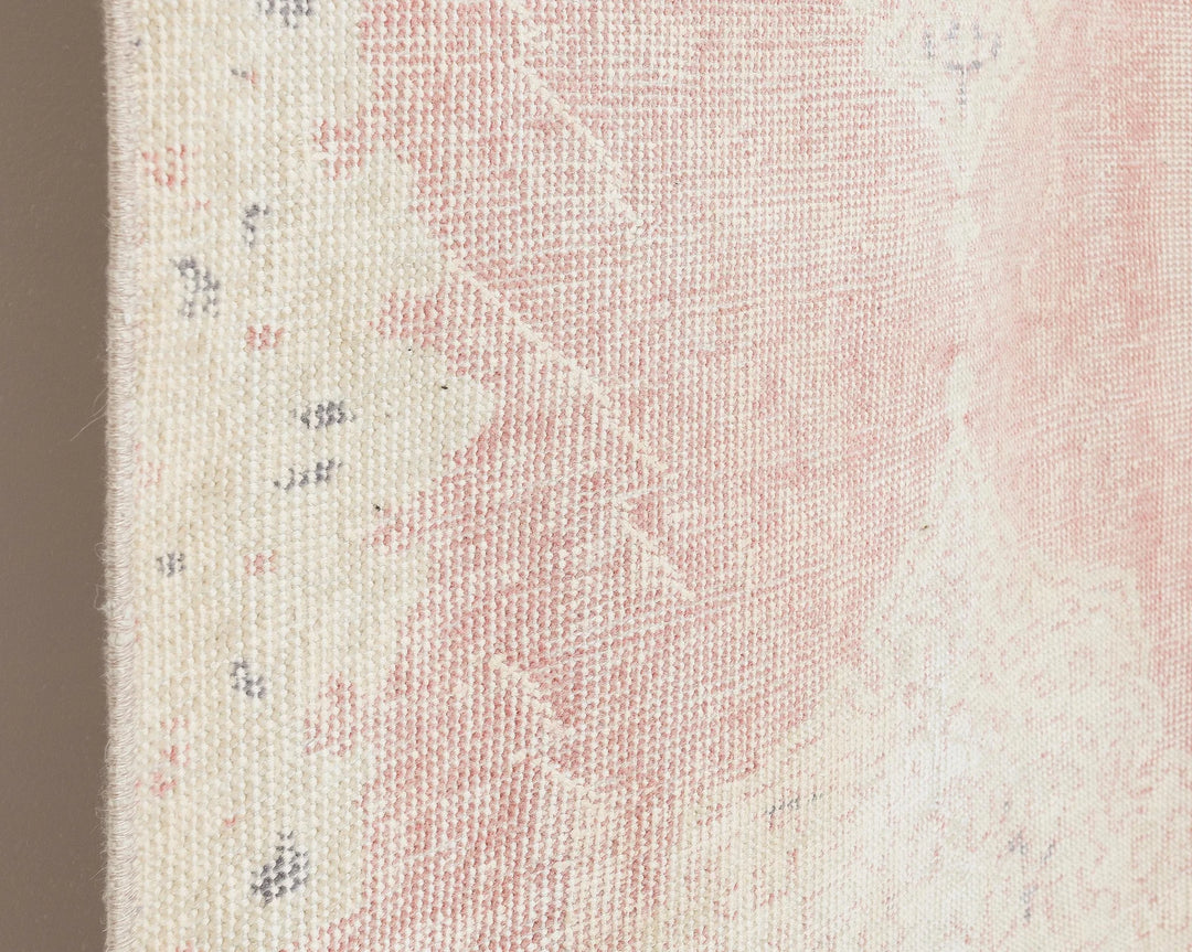 Pink Turkish Oushak Rug 12' 2" x 2' 11" Hand-Knotted | No. VR21296