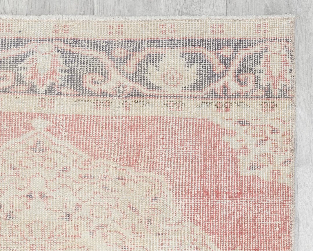 Pink Turkish Oushak Rug 12' 2" x 2' 11" Hand-Knotted | No. VR21296