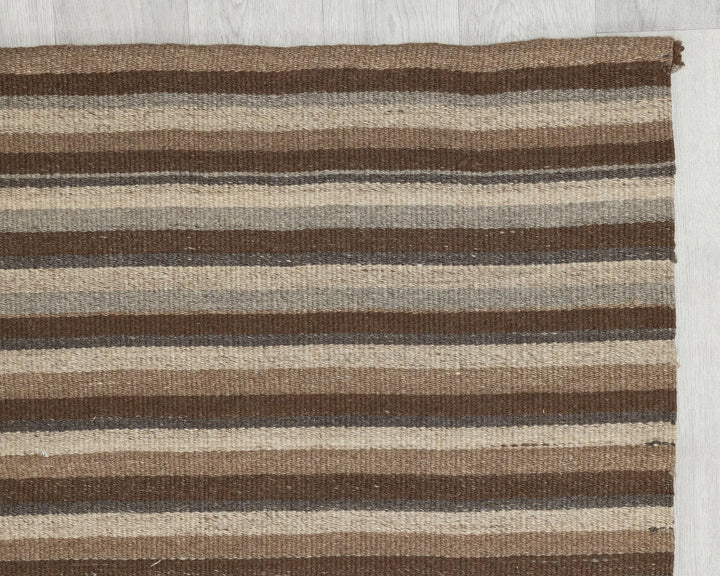 Brown Turkish Kilim Rug 2'11" x 12'9" Flat-Weave | No. VR21395
