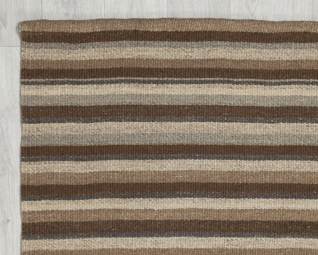 Brown Turkish Kilim Rug 2'11" x 12'9" Flat-Weave | No. VR21395
