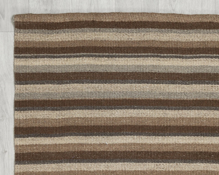 Brown Turkish Kilim Rug 2'11" x 12'9" Flat-Weave | No. VR21395