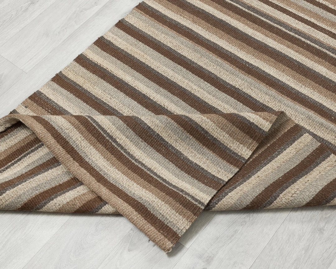 Brown Turkish Kilim Rug 2'11" x 12'9" Flat-Weave | No. VR21395