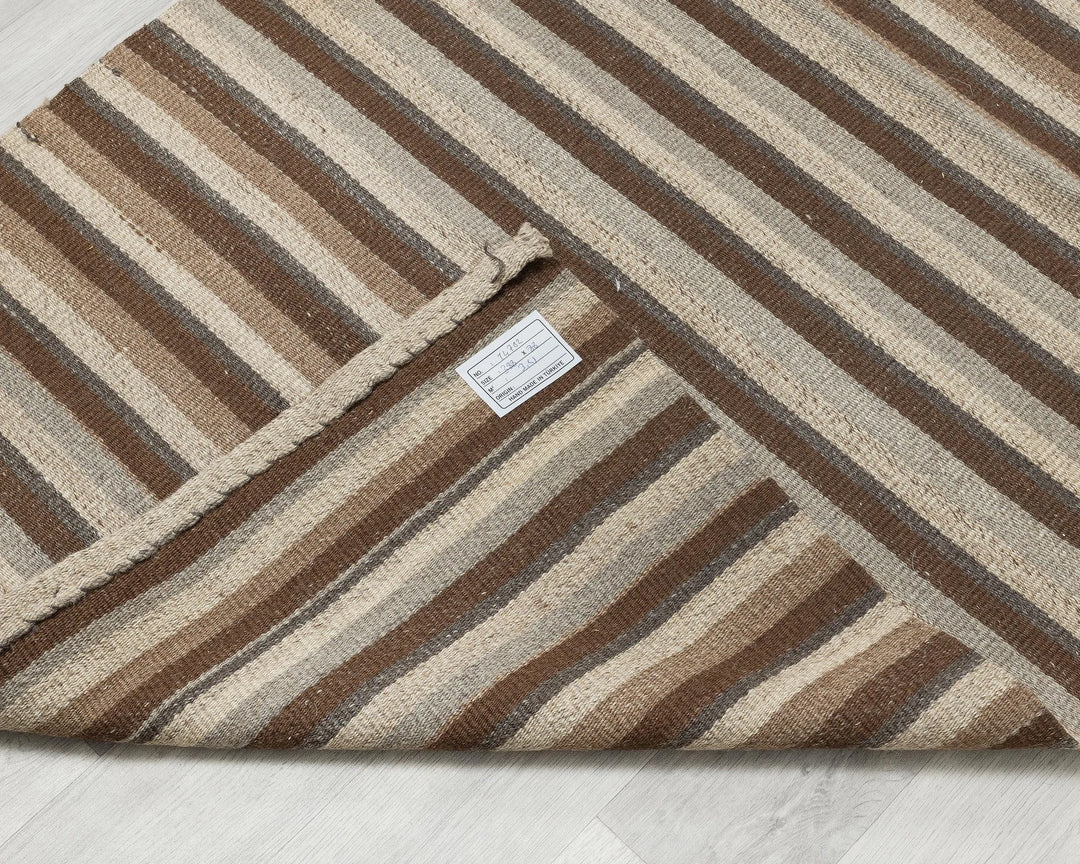 Brown Turkish Kilim Rug 2'11" x 12'9" Flat-Weave | No. VR21395