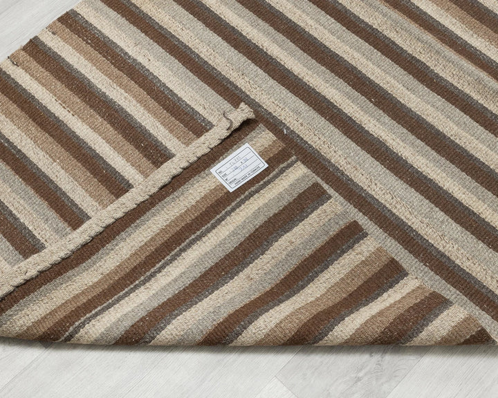 Brown Turkish Kilim Rug 2'11" x 12'9" Flat-Weave | No. VR21395
