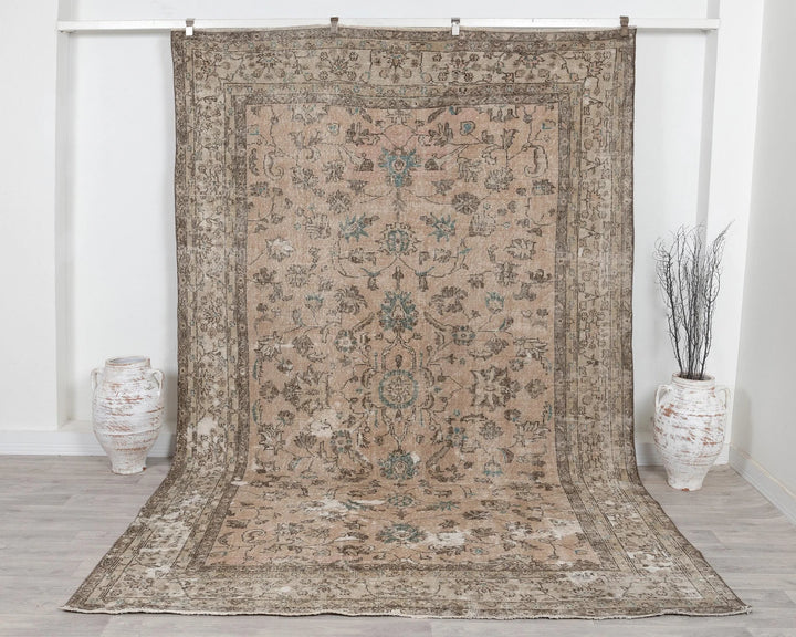 Multicolor Turkish Oushak Rug 7' 3" x 10' 11" Hand-Knotted | No. VR21458