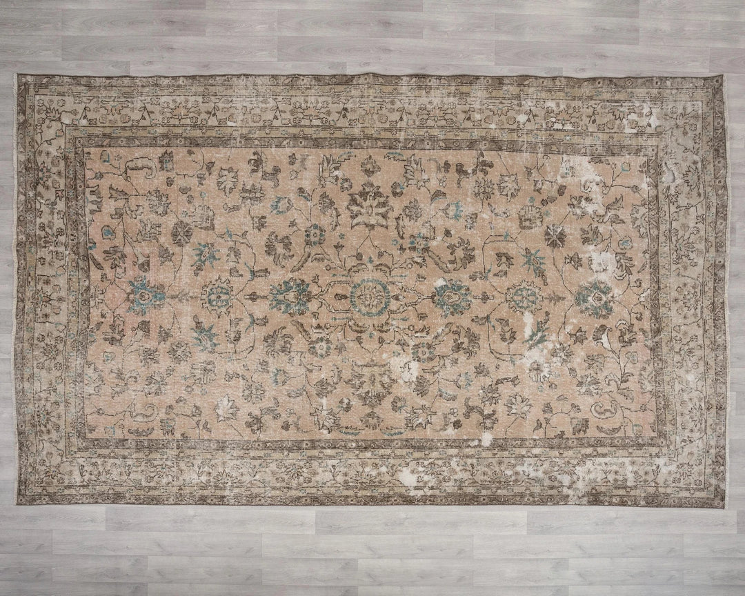 Multicolor Turkish Oushak Rug 7' 3" x 10' 11" Hand-Knotted | No. VR21458