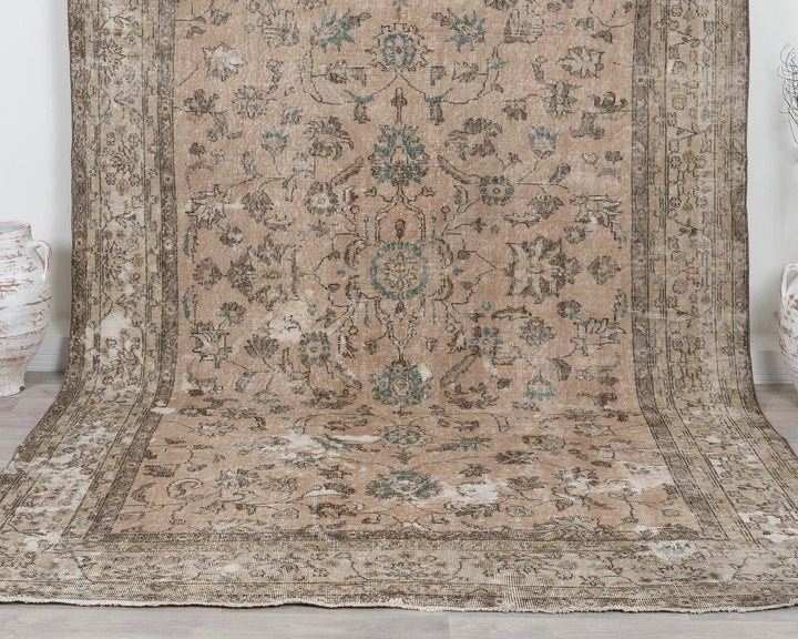 Multicolor Turkish Oushak Rug 7' 3" x 10' 11" Hand-Knotted | No. VR21458