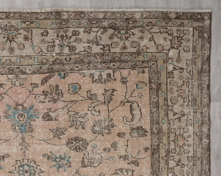 Multicolor Turkish Oushak Rug 7' 3" x 10' 11" Hand-Knotted | No. VR21458