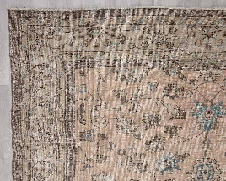 Multicolor Turkish Oushak Rug 7' 3" x 10' 11" Hand-Knotted | No. VR21458