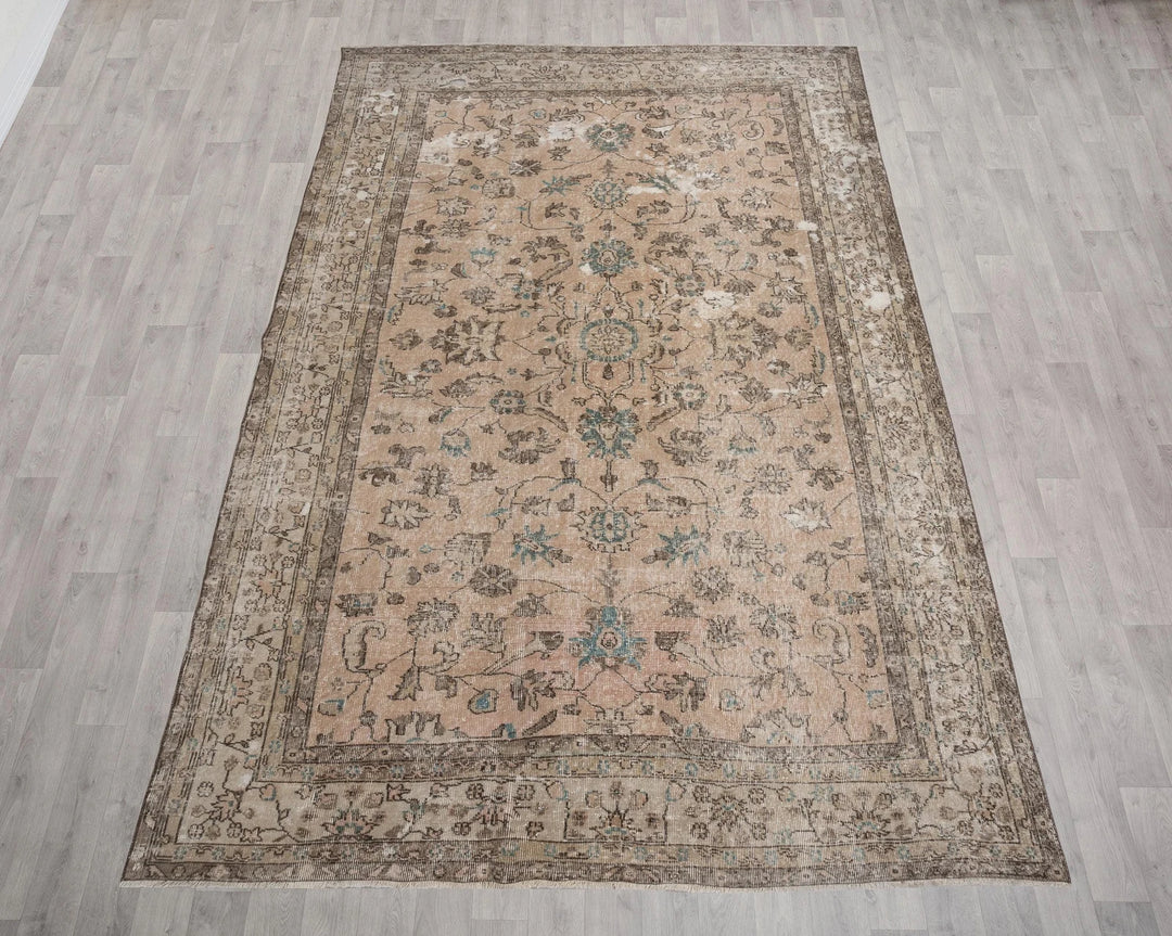 Multicolor Turkish Oushak Rug 7' 3" x 10' 11" Hand-Knotted | No. VR21458