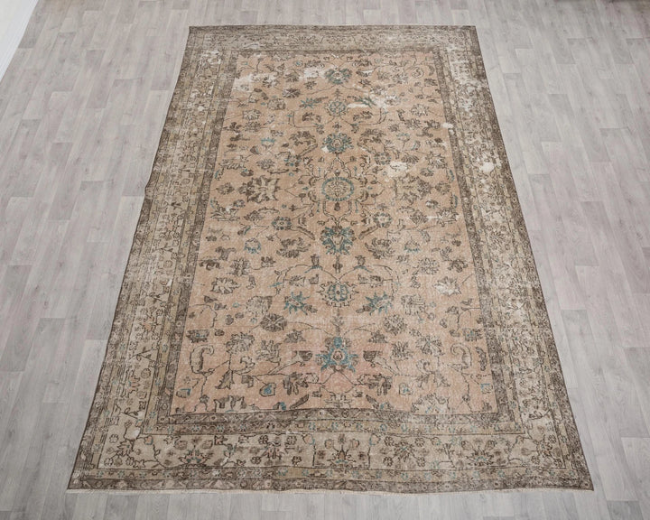 Multicolor Turkish Oushak Rug 7' 3" x 10' 11" Hand-Knotted | No. VR21458