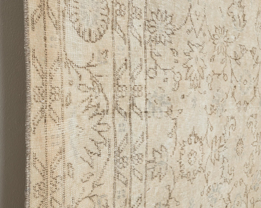 Beige Turkish Oushak Rug 6' 8" x 9' 11" Hand-Knotted | No. VR21598