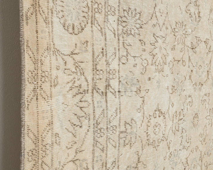 Beige Turkish Oushak Rug 6' 8" x 9' 11" Hand-Knotted | No. VR21598