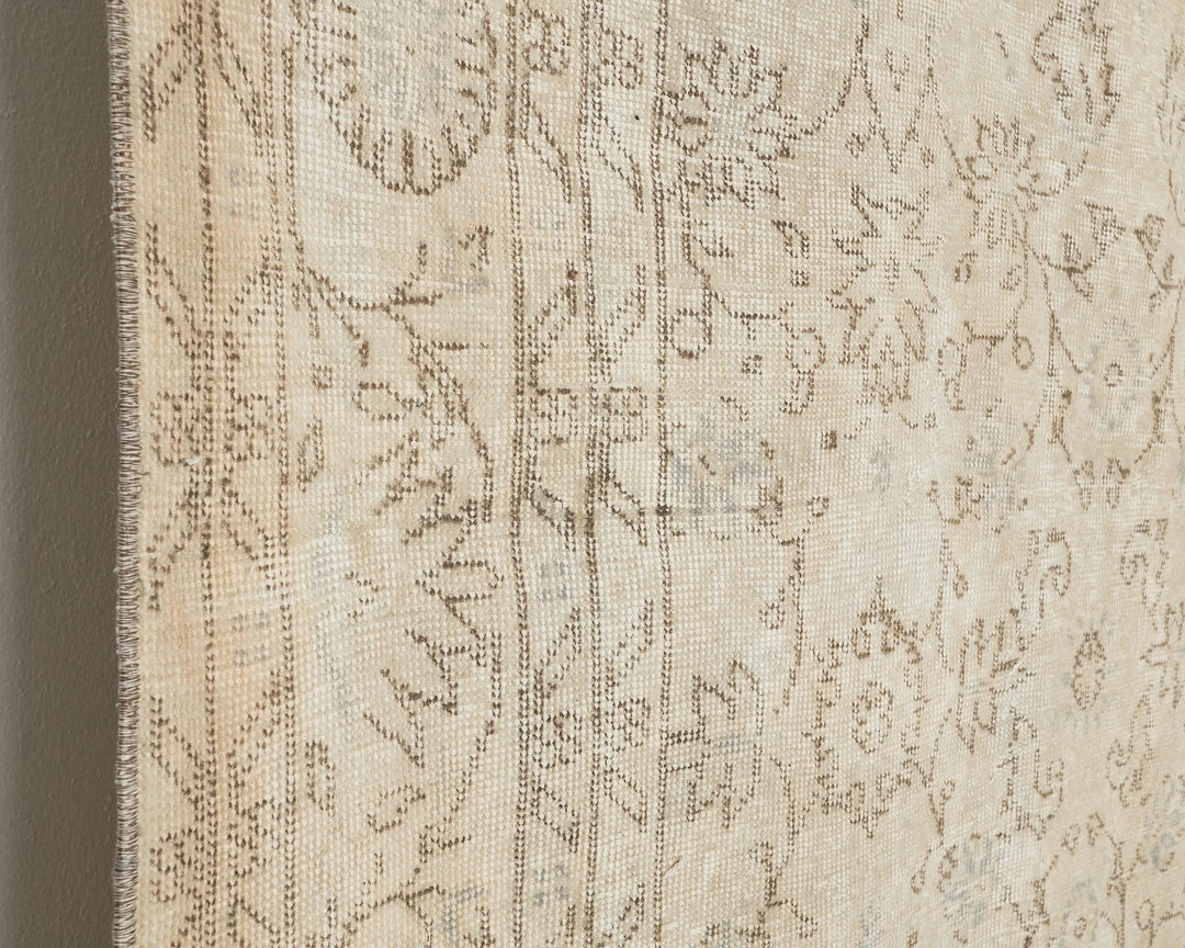 Beige Turkish Oushak Rug 6' 8" x 9' 11" Hand-Knotted | No. VR21598